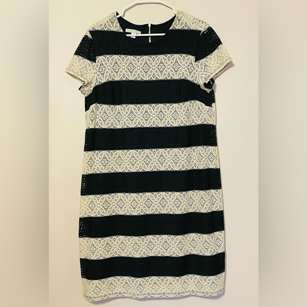 Black and Cream Lace Dress plus size 16